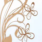 Reloj de pared cuadrado grande en madera blanca con flores - Florello viadurini