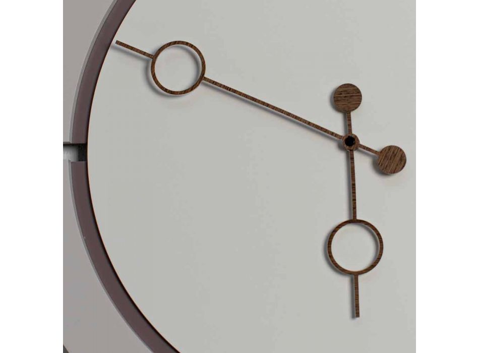 Reloj de pared redondo grande de diseño moderno en madera marrón y beige - Osvego viadurini