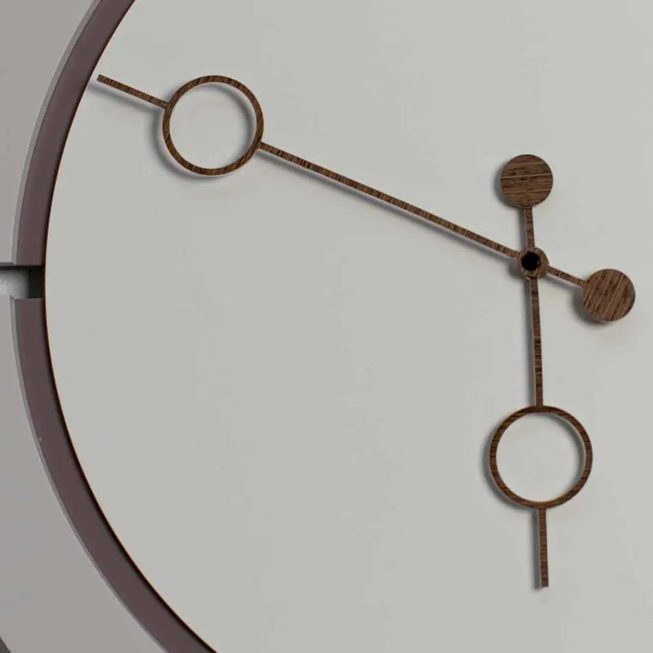 Reloj de pared redondo grande de diseño moderno en madera marrón y beige - Osvego viadurini