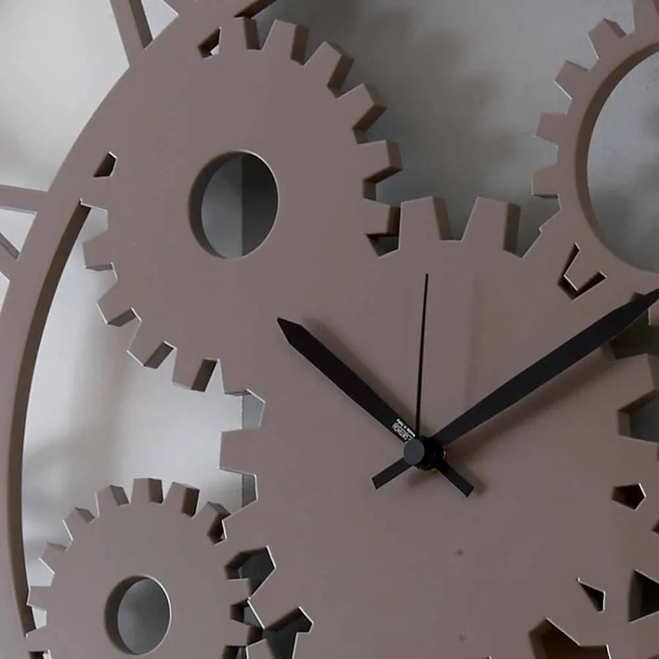 Reloj de pared grande y redondo de madera en mal estado - Mecanismo viadurini