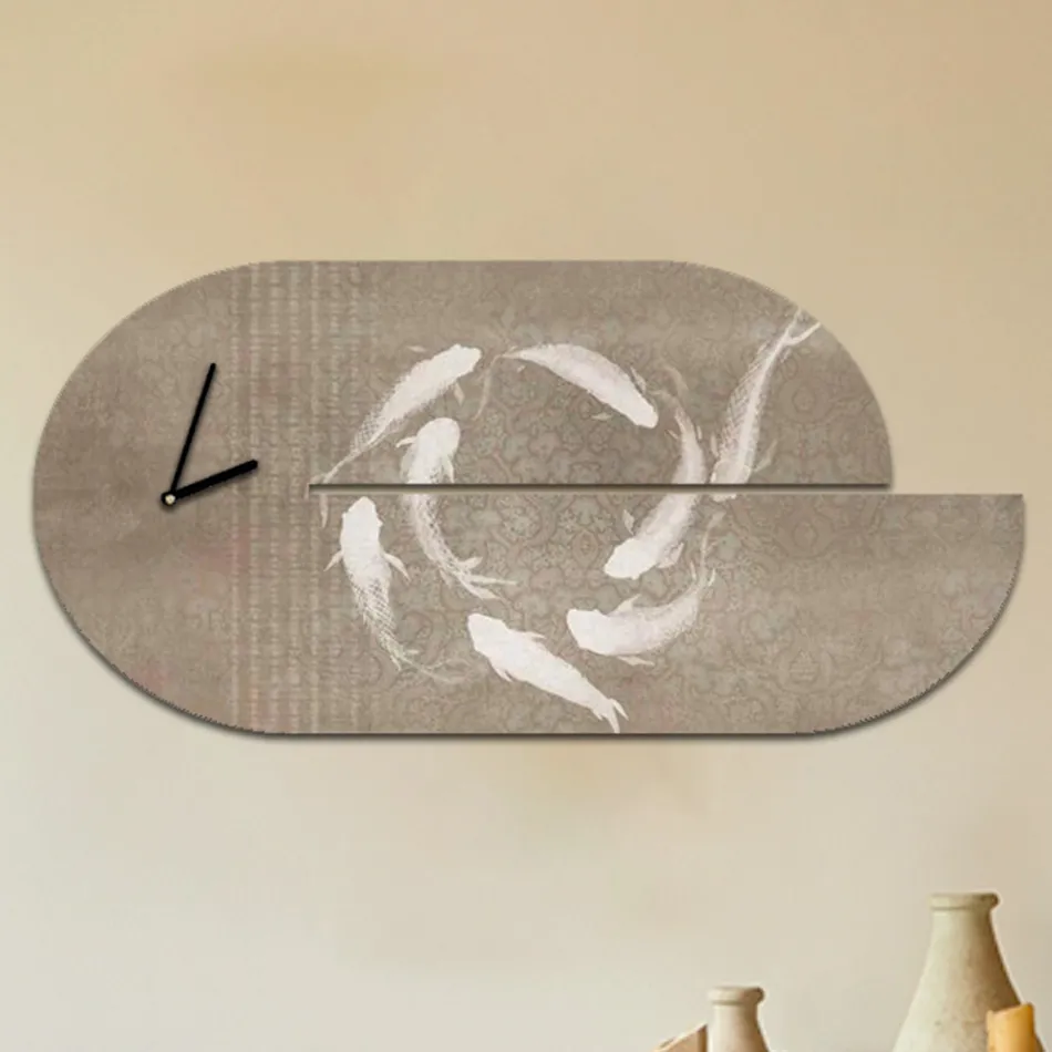 Reloj de Madera con Estampado de Garzas Made in Italy - Palau viadurini