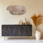 Reloj de Madera con Estampado de Garzas Made in Italy - Palau viadurini