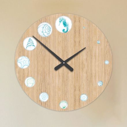 Reloj de Madera con Estampado Marino Hecho en Italia - Honduras viadurini