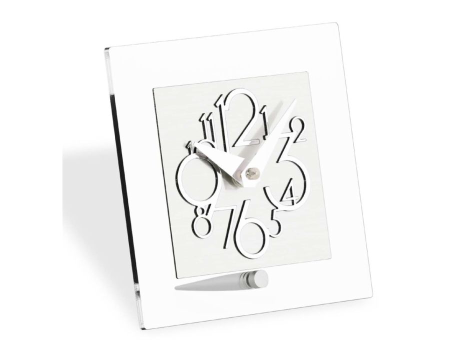 Reloj de metacrilato transparente y detalles cromáticos Made in Italy - Hilly viadurini
