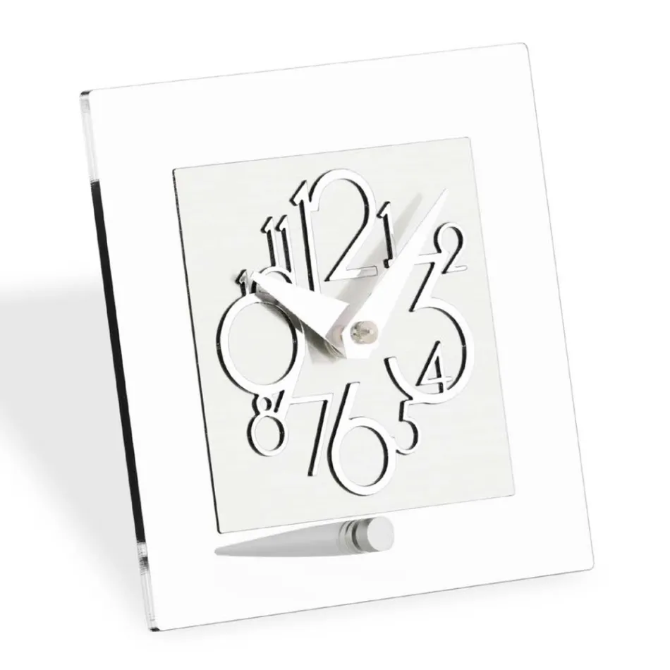 Reloj de metacrilato transparente y detalles cromáticos Made in Italy - Hilly viadurini