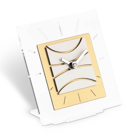 Reloj de sobremesa cuadrado de metacrilato transparente Made in Italy - Strange viadurini
