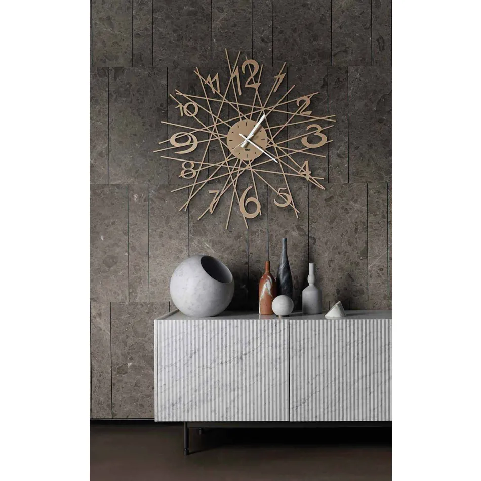 Reloj de pared con diseño de hierro redondo Made in Italy - Kombo viadurini