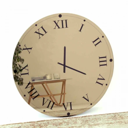 Reloj de pared redondo en cristal espejado Made in Italy - Gear viadurini
