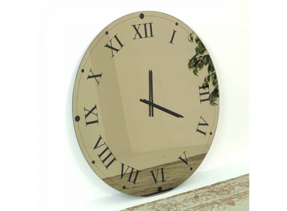 Reloj de pared redondo en cristal espejado Made in Italy - Gear viadurini