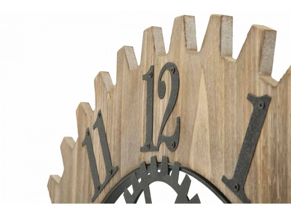 Reloj de pared redondo de diseño moderno en hierro y MDF - Gitta viadurini