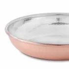 Sartén Redonda en Cobre Estañado a Mano con Asa y Tapa 32 cm - Gianluigi viadurini