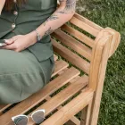 Banco de exterior fabricado íntegramente en teca - Arrival viadurini