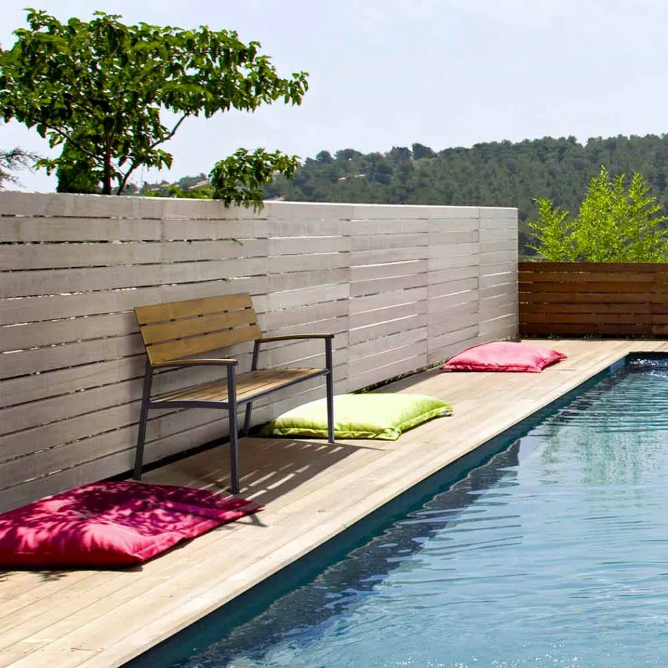 Banco de jardín con estructura en aluminio antracita, Homemotion - Isotta viadurini