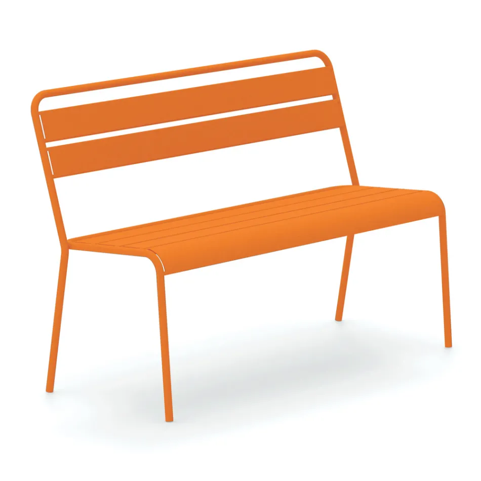 Banco de jardín apilable con estructura de acero galvanizado Made in Italy - Ralph viadurini