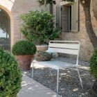 Banco de jardín apilable con estructura de acero galvanizado Made in Italy - Ralph viadurini