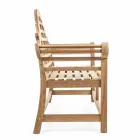 Banco de jardín de madera de teca de diseño rústico - Simonia viadurini