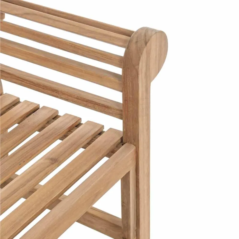 Banco de jardín de madera de teca de diseño rústico - Simonia viadurini