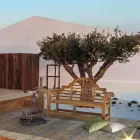 Banco de jardín de madera de teca de diseño rústico - Simonia viadurini