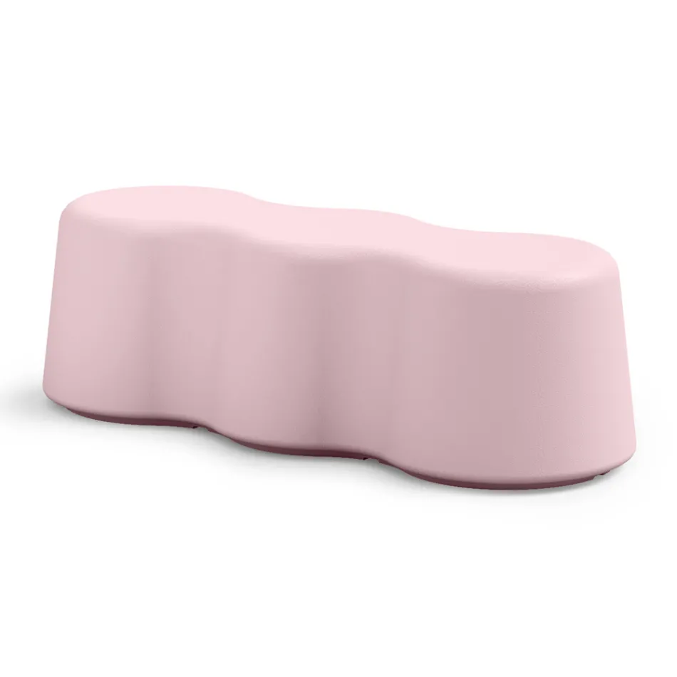 Banco de interior ondulado en polietileno de colores Made in Italy - Marion viadurini