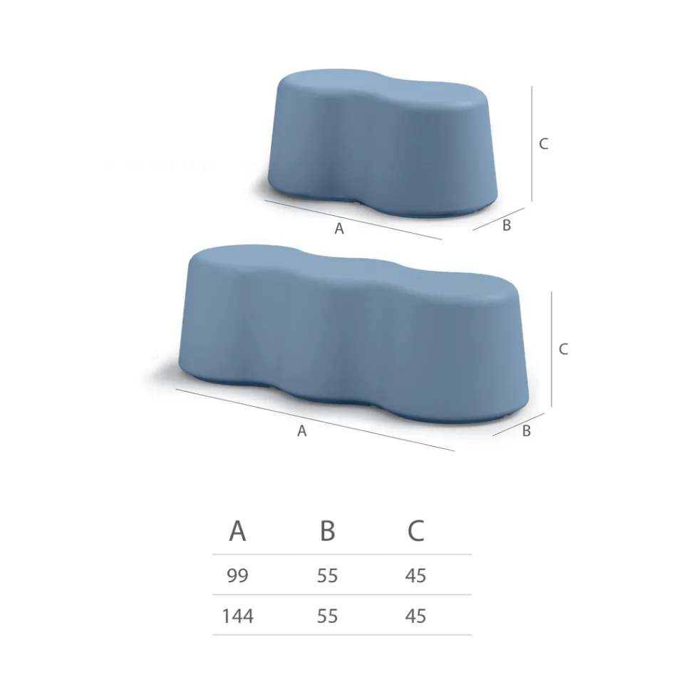 Banco interior ondulado en polietileno coloreado Made in Italy - Marion viadurini