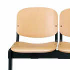 Banco para sala de espera con 2 módulos Asiento en tela / imitación cuero y haya - Carmela viadurini