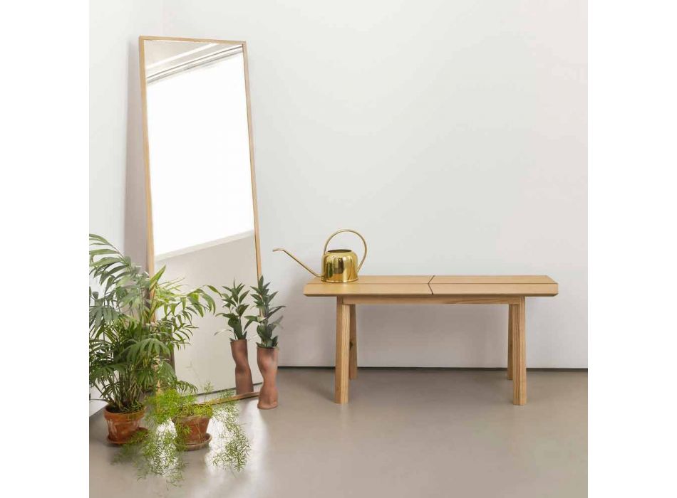 Banco de diseño moderno en madera de fresno con asiento chapado - Andria viadurini