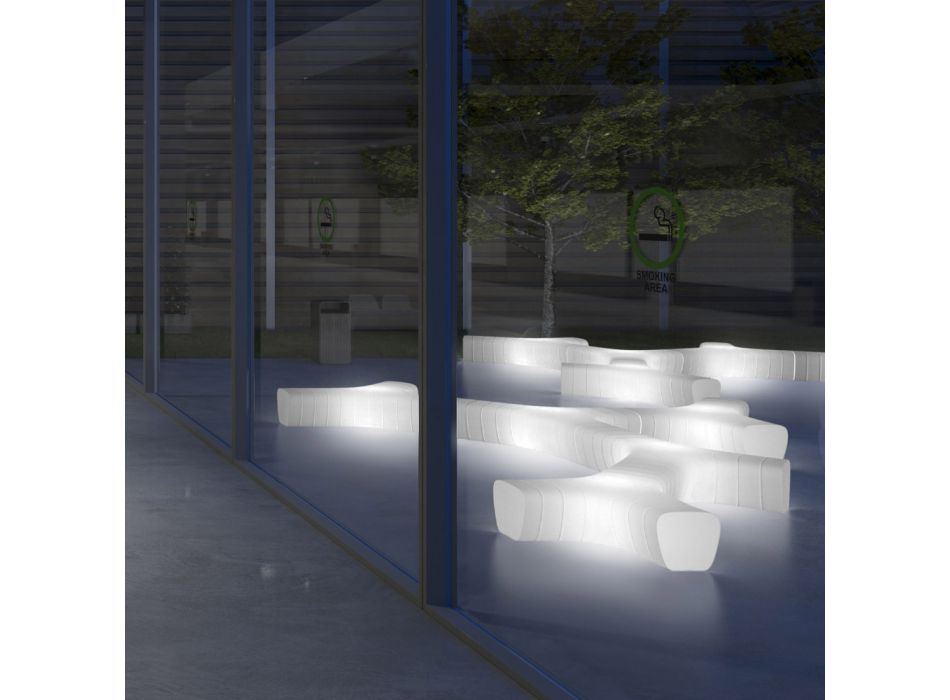 Banco de jardín luminoso de polietileno con LED Made in Italy - Galatea