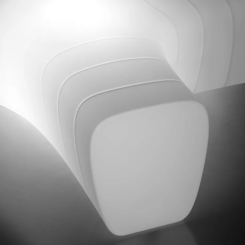 Banco de jardín luminoso de polietileno con LED Made in Italy - Galatea viadurini