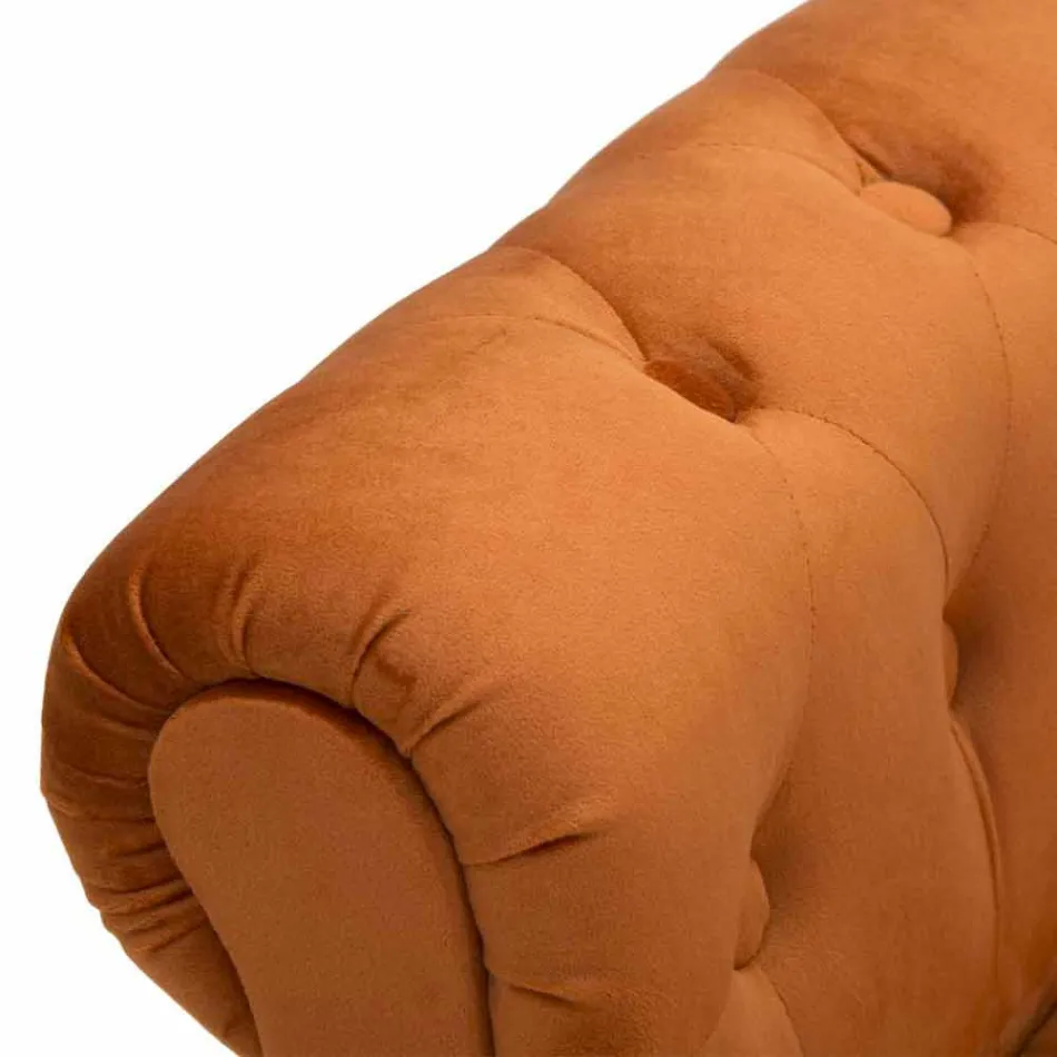 Banco rectangular de diseño moderno en madera y tela - Theodore viadurini