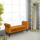 Banco rectangular de diseño moderno en madera y tela - Theodore viadurini