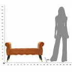 Banco rectangular de diseño moderno en madera y tela - Theodore viadurini