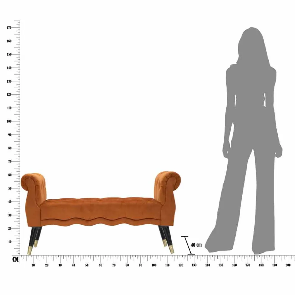 Banco rectangular de diseño moderno en madera y tela - Theodore viadurini