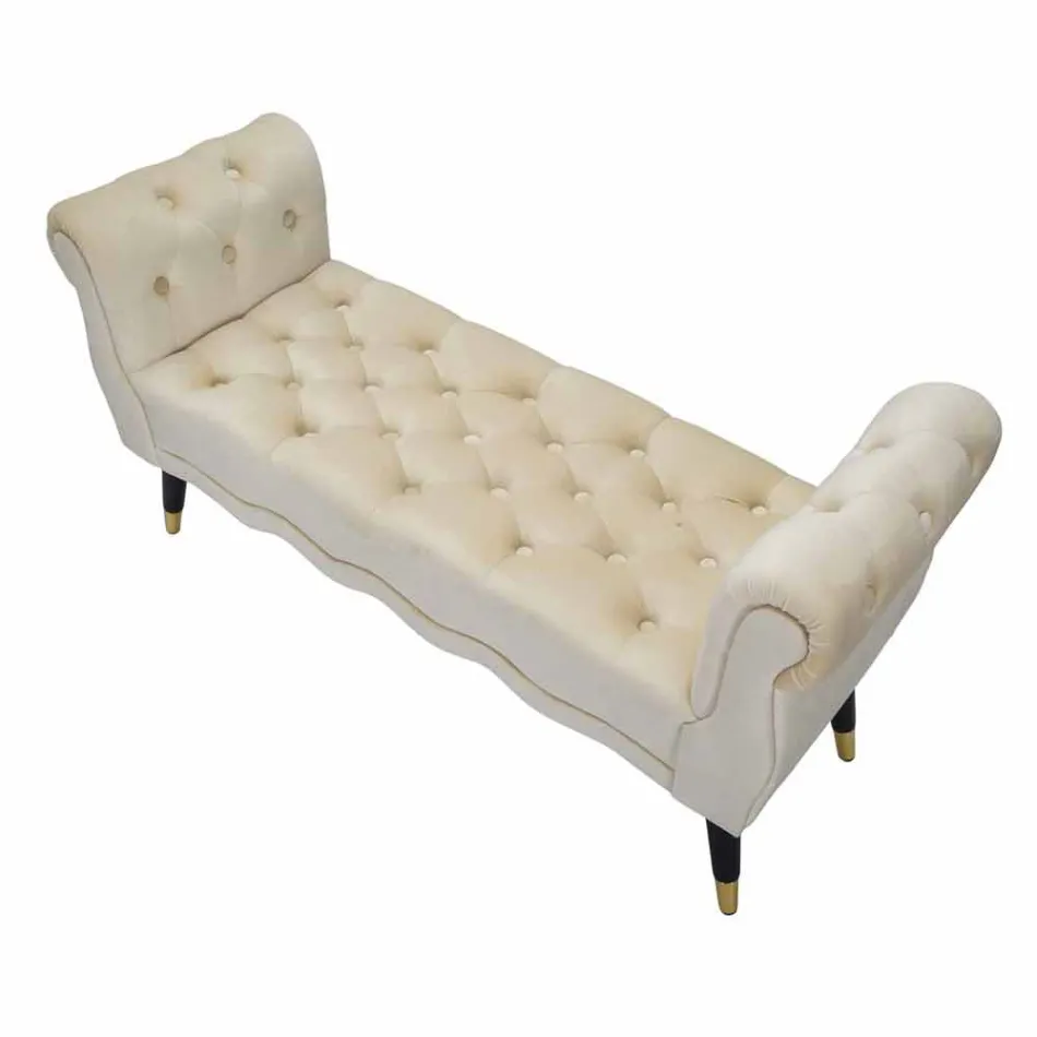 Banco rectangular de diseño moderno en madera y tela - Theodore viadurini