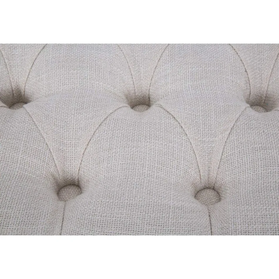 Banco Shabby Chic de Madera con Asiento de Tela Acolchada - Rocchetta viadurini