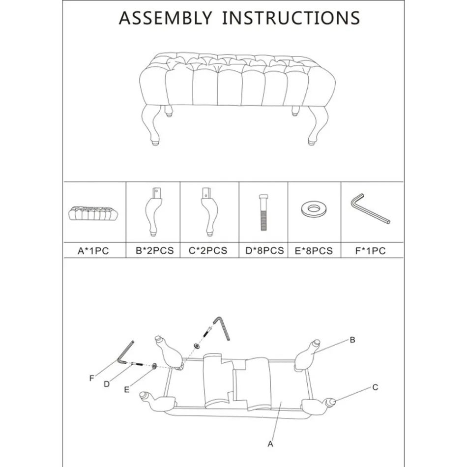 Banco Shabby Chic de Madera con Asiento de Tela Acolchada - Rocchetta viadurini