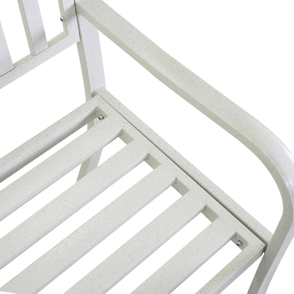 Banco de exterior de metal con mesa retráctil - Graffetta viadurini