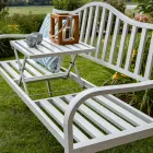 Banco de exterior de metal con mesa retráctil - Graffetta viadurini