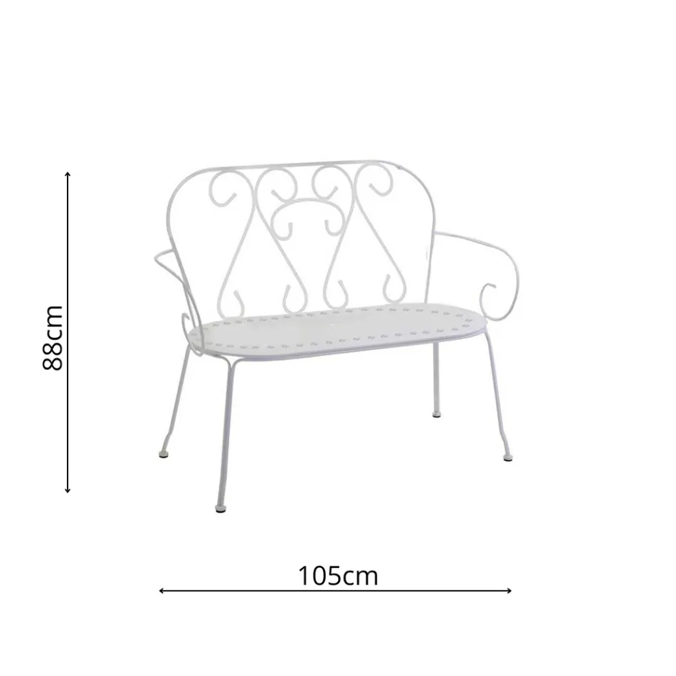 Banco de jardín hecho totalmente de metal - Archivo viadurini
