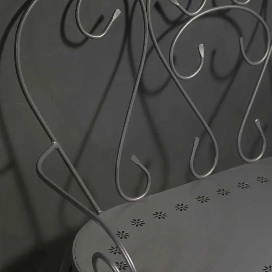 Banco de jardín hecho totalmente de metal - Archivo viadurini