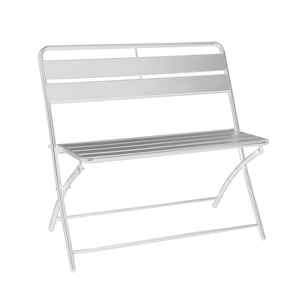 Banco de jardín plegable de metal - Cinta viadurini