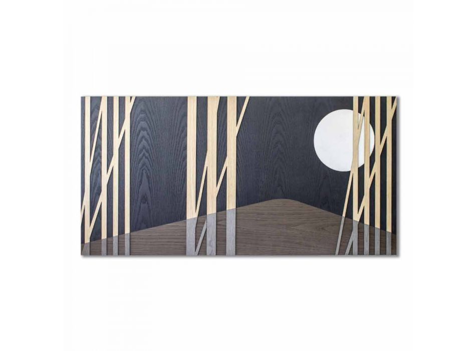 Panel Decorativo 120x60 con Incrustaciones de Madera Natural y Bajorrelieve - Fuca viadurini