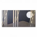 Panel Decorativo 120x60 con Incrustaciones de Madera Natural y Bajorrelieve - Fuca
