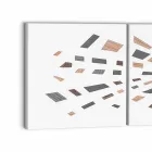 Panel de pared decorativo en lienzo con inserciones de madera Made in Italy - Beatris viadurini