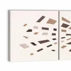 Panel de pared decorativo en lienzo con inserciones de madera Made in Italy - Beatris viadurini