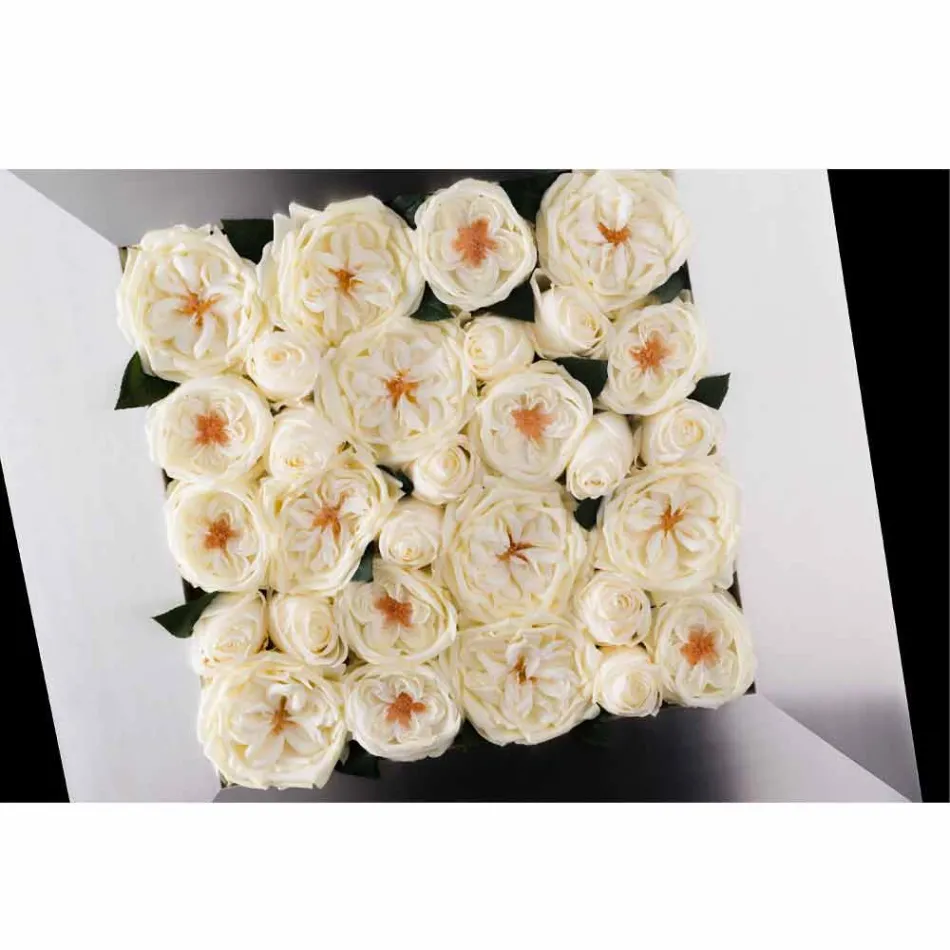 Panel decorativo de pared en metal y rosas blancas Made in Italy - Rosina viadurini