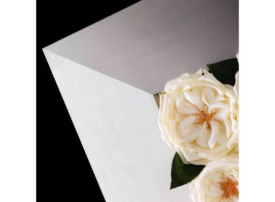 Panel decorativo de pared en metal y rosas blancas Made in Italy - Rosina viadurini