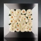 Panel decorativo de pared en metal y rosas blancas Made in Italy - Rosina viadurini