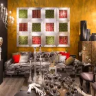 Panel decorativo en metal y bambú artificial Made in Italy - Bamboo viadurini