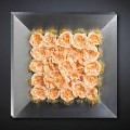 Panel decorativo de pared en metal y rosas artificiales Made in Italy - Rosetta