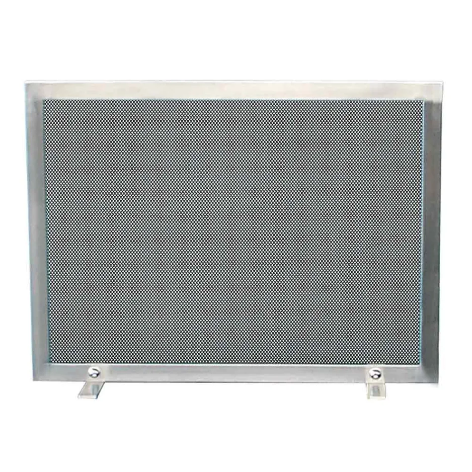 Parachispas con Malla Negra y Acero Rectangular Made in Italy - Piedra viadurini